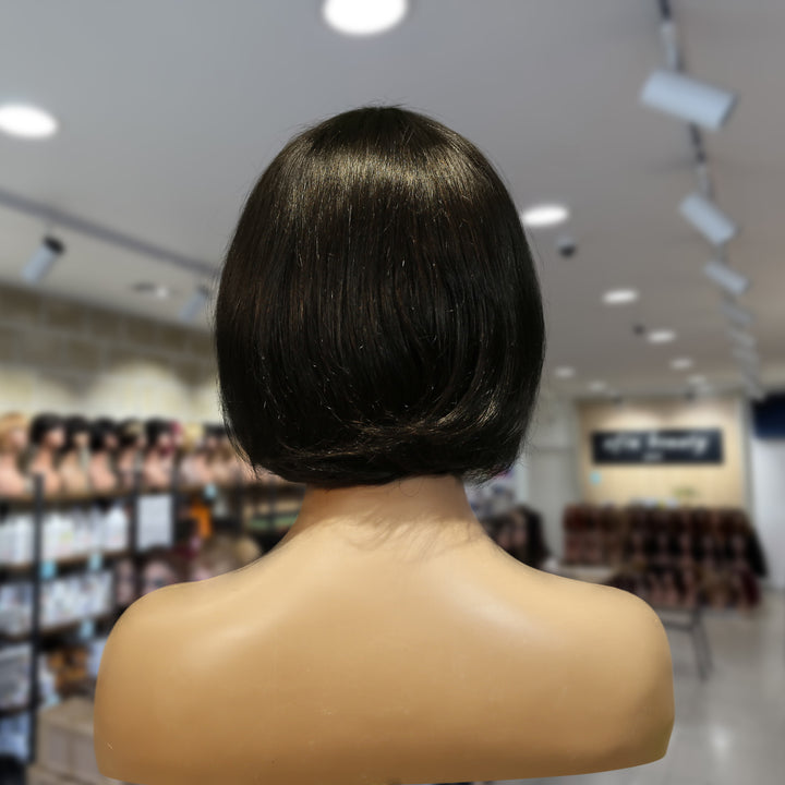 Christy V Machine-Made Black Wig Remy Hair TC027