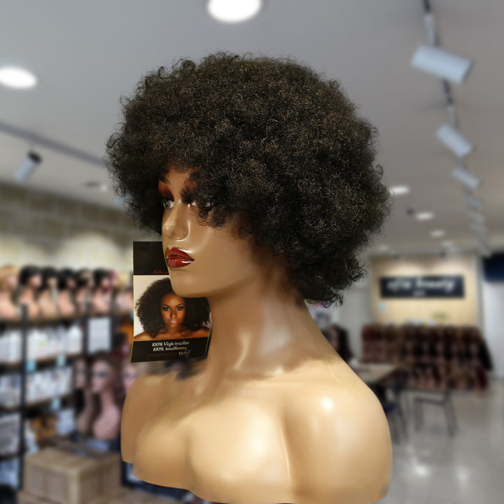 Christy V Machine-Made Black Wig Remy Hair TC010