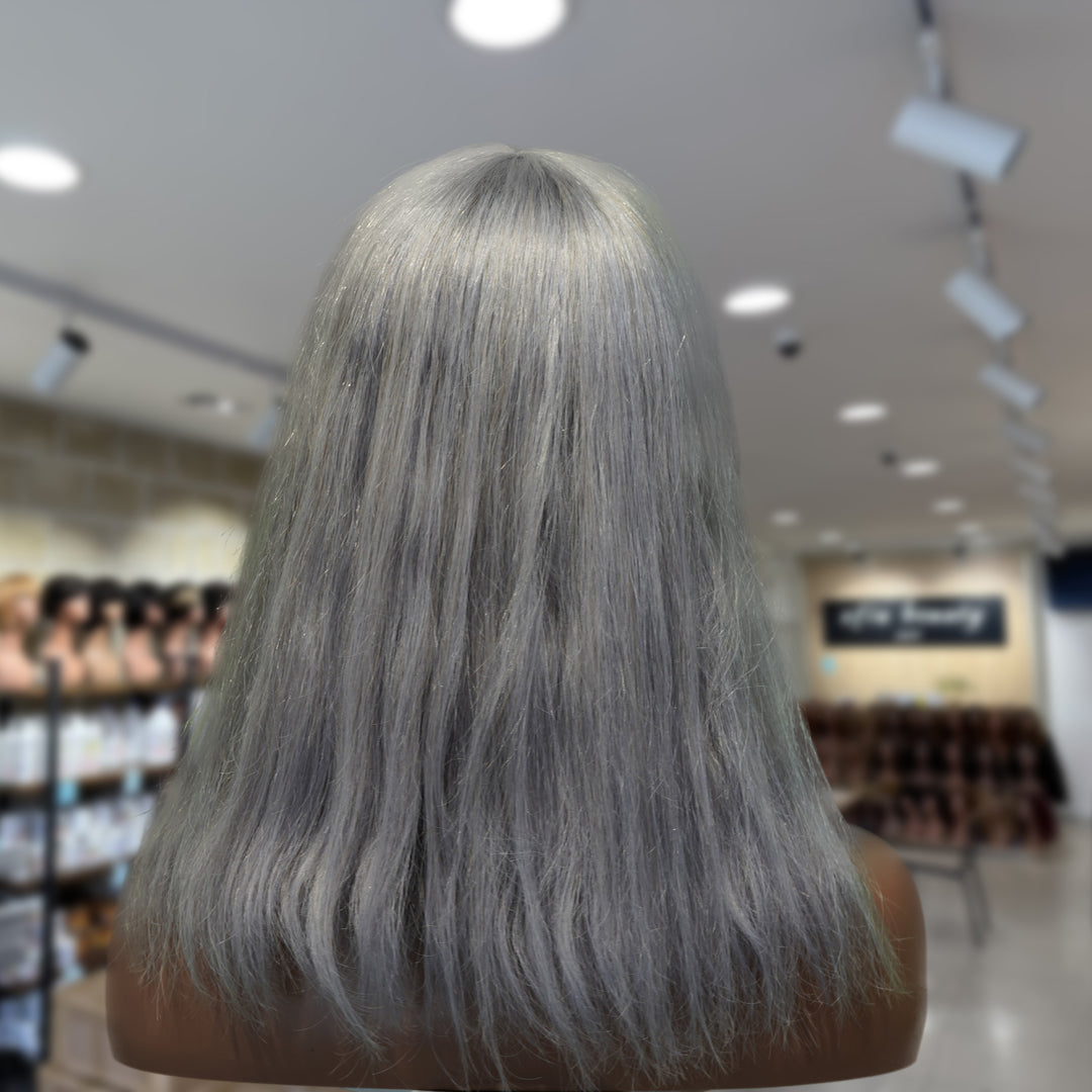 Christy V Machine-Made Gray Wig Remy Hair 12p