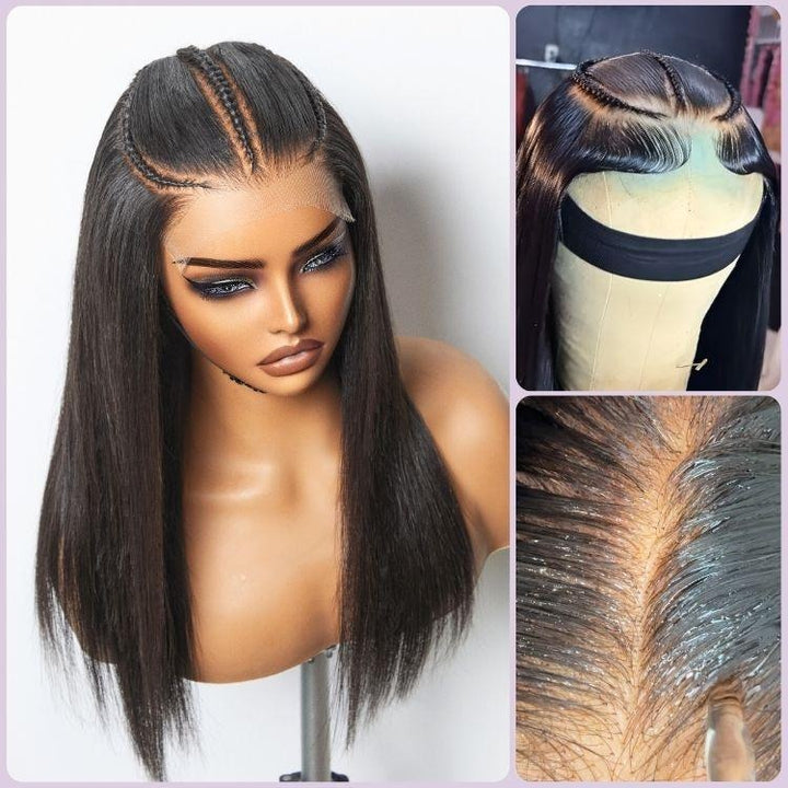 Christy V Natural Black Asian Raw Hair 6x7 HD Lace Closure Straight Human Hair Wig