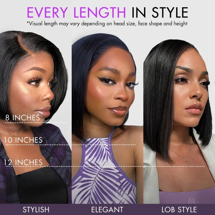 Ginger Ombre 13x4 Lace Front Glueless Blunt Cut Bob Human Hair Wig