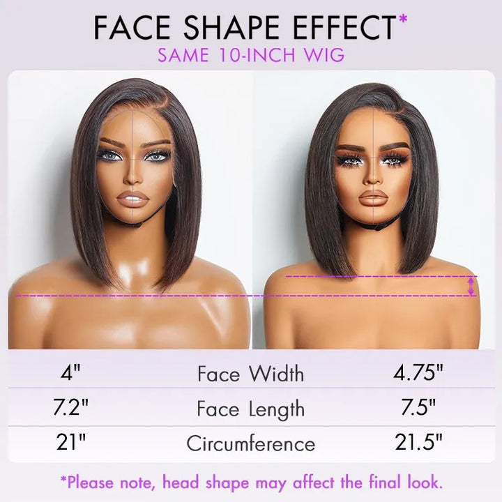 Ginger Ombre 13x4 Lace Front Glueless Blunt Cut Bob Human Hair Wig