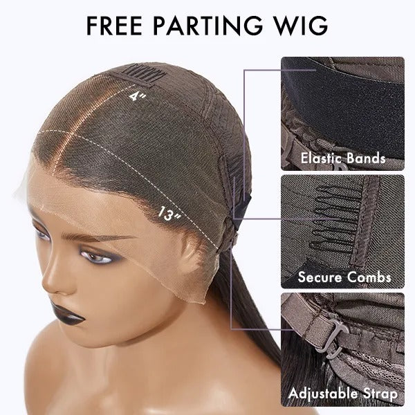 Ginger Ombre 13x4 Lace Front Glueless Blunt Cut Bob Human Hair Wig