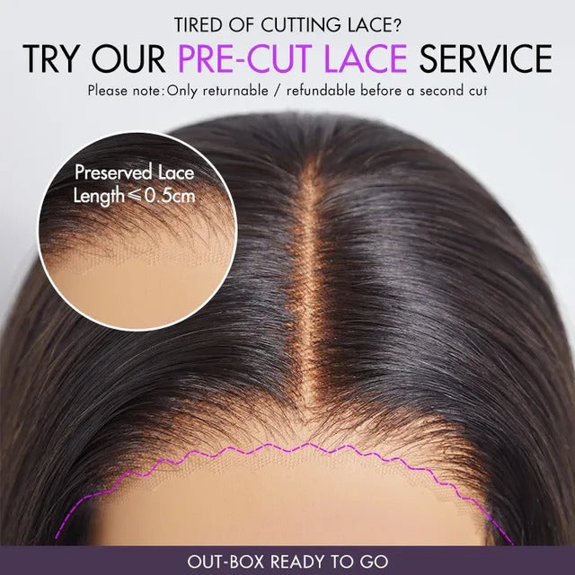 Ginger Ombre 13x4 Lace Front Glueless Blunt Cut Bob Human Hair Wig