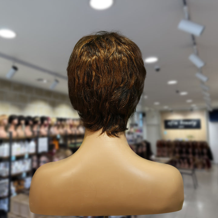 Christy V Machine-Made Black Wig Remy Hair TC066