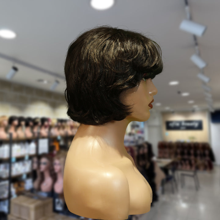 Christy V Machine-Made Black Wig Remy Hair TC063