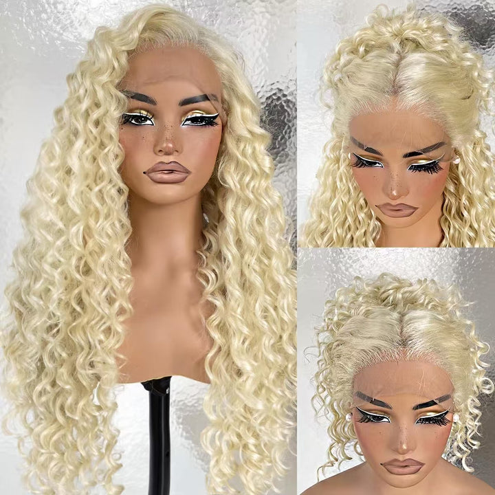 Christy V 13x4 Deep Wave Lace Front Wig 613 Remy Hair