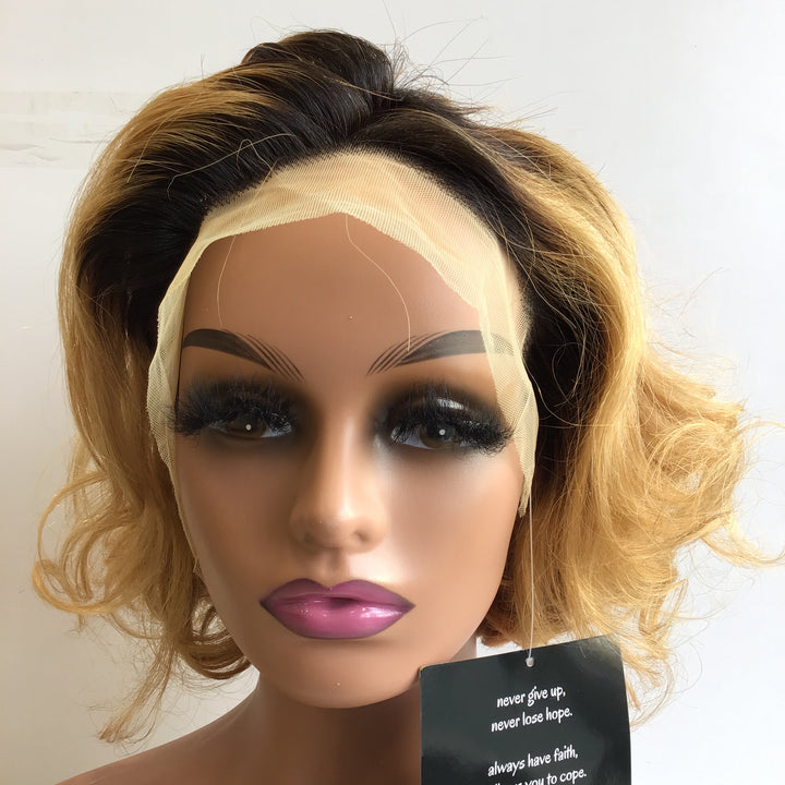 Christy V 13x4 Loose Wave Lace Front Wig Color Remy Hair 8 Inch