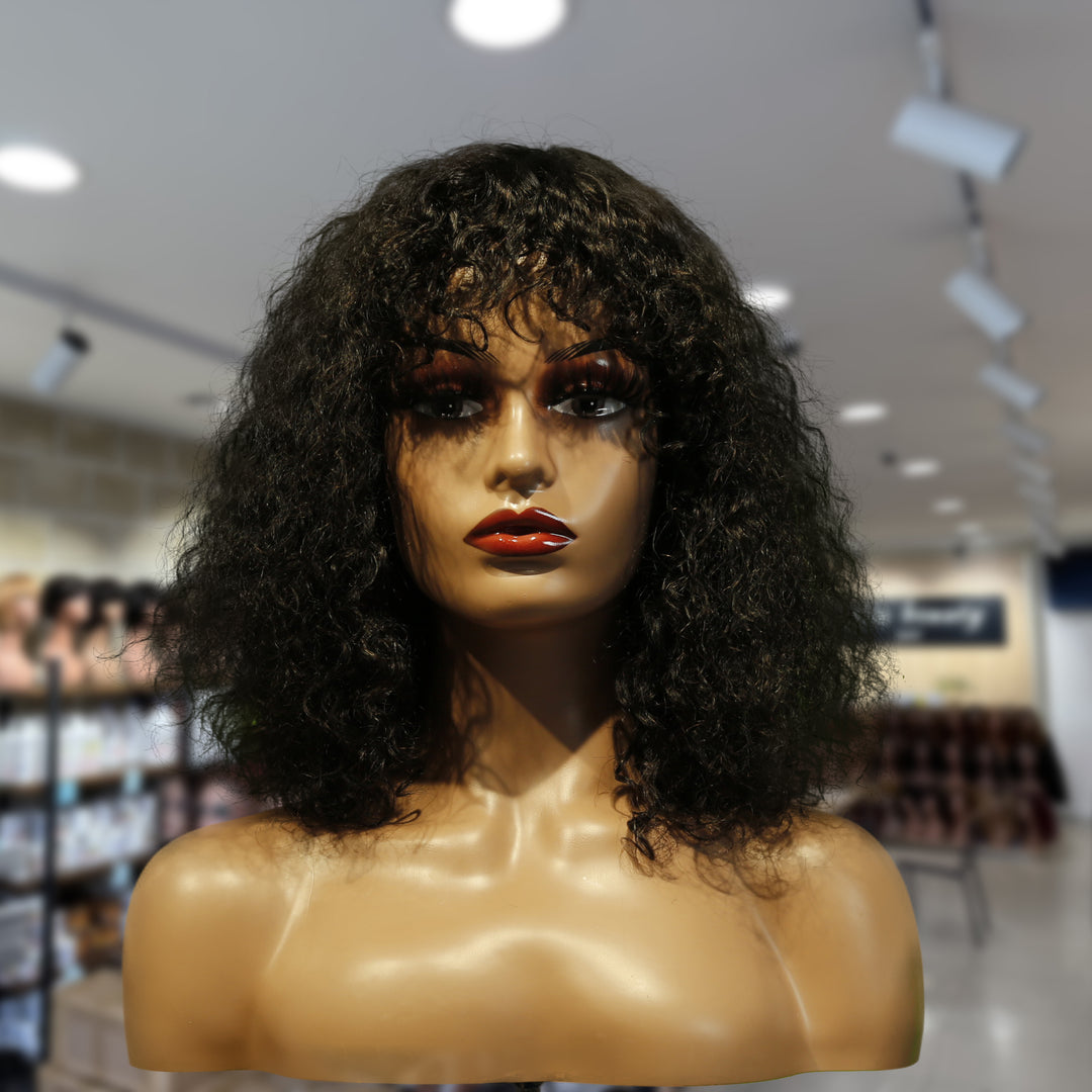 Christy V Machine-Made Black Wig Remy Hair TC047
