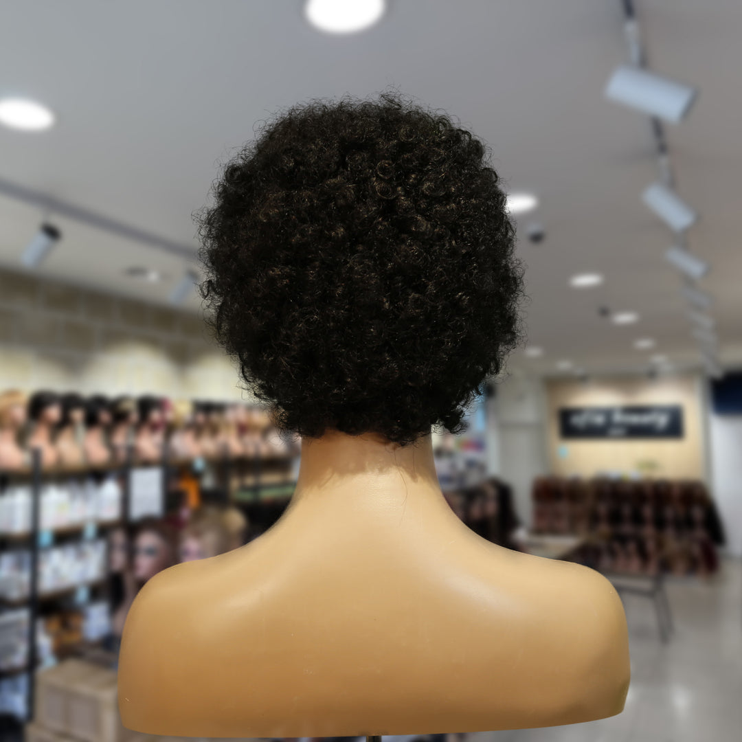 Christy V Machine-Made Black Wig Remy Hair H023