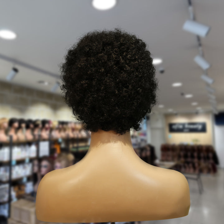 Christy V Machine-Made Black Wig Remy Hair H023