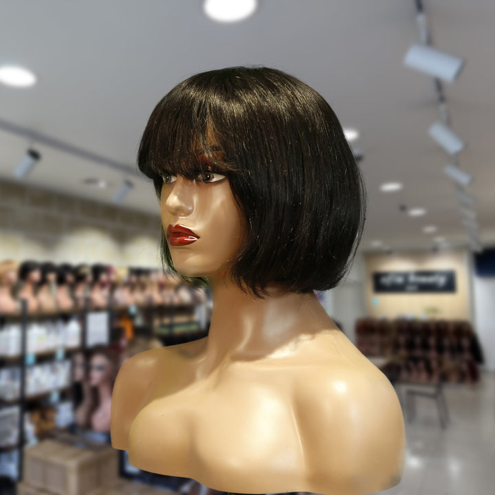 Christy V Machine-Made Black Wig Remy Hair TC027