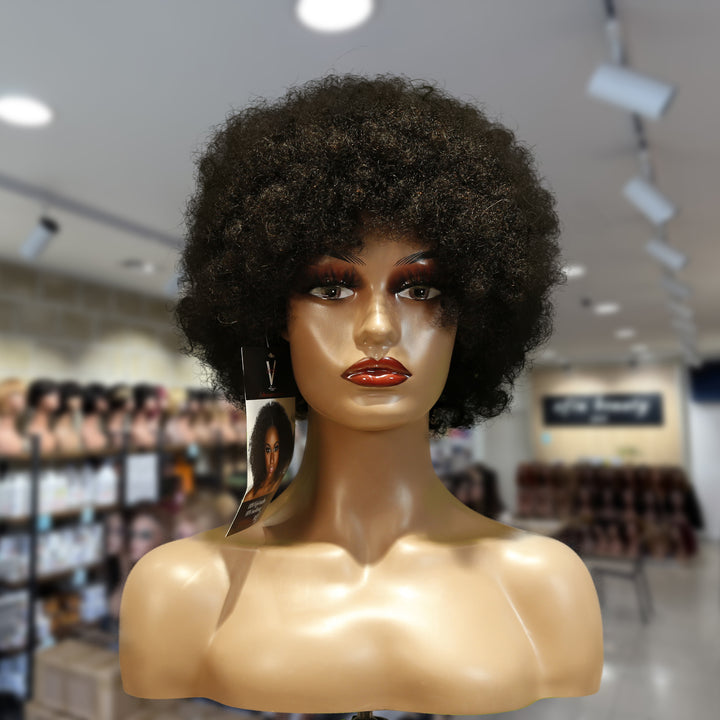 Christy V Machine-Made Black Wig Remy Hair TC010