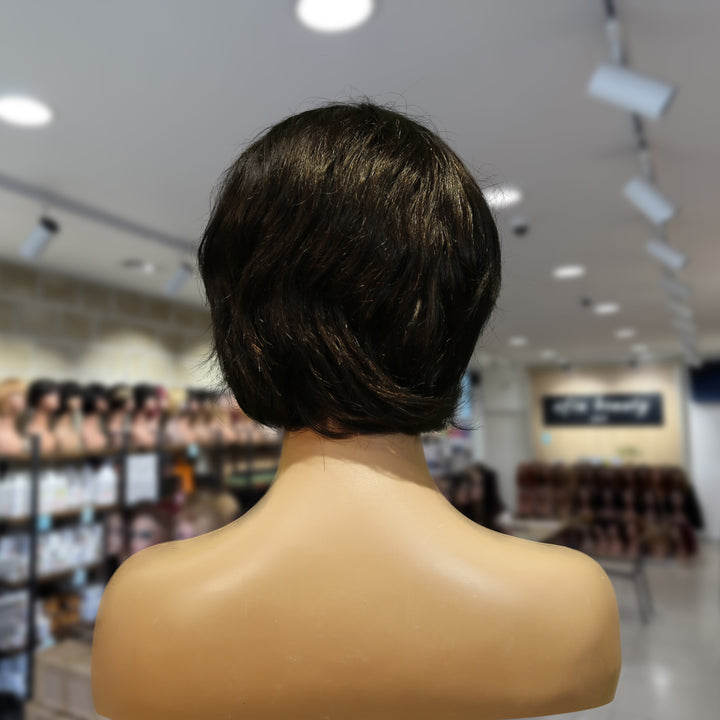 Christy V Machine-Made Black Wig Remy Hair TC063