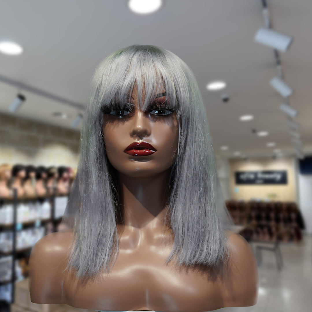 Christy V Machine-Made Gray Wig Remy Hair 12p