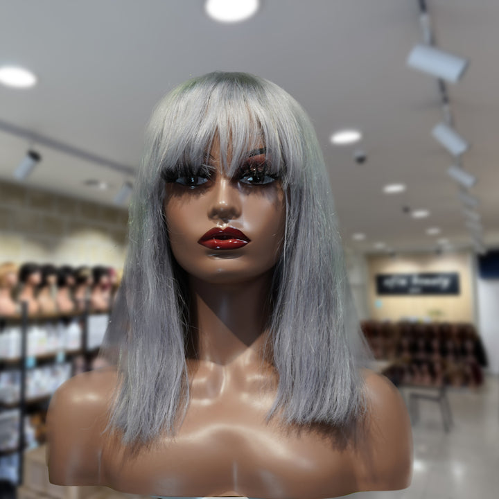 Christy V Machine-Made Gray Wig Remy Hair 12p