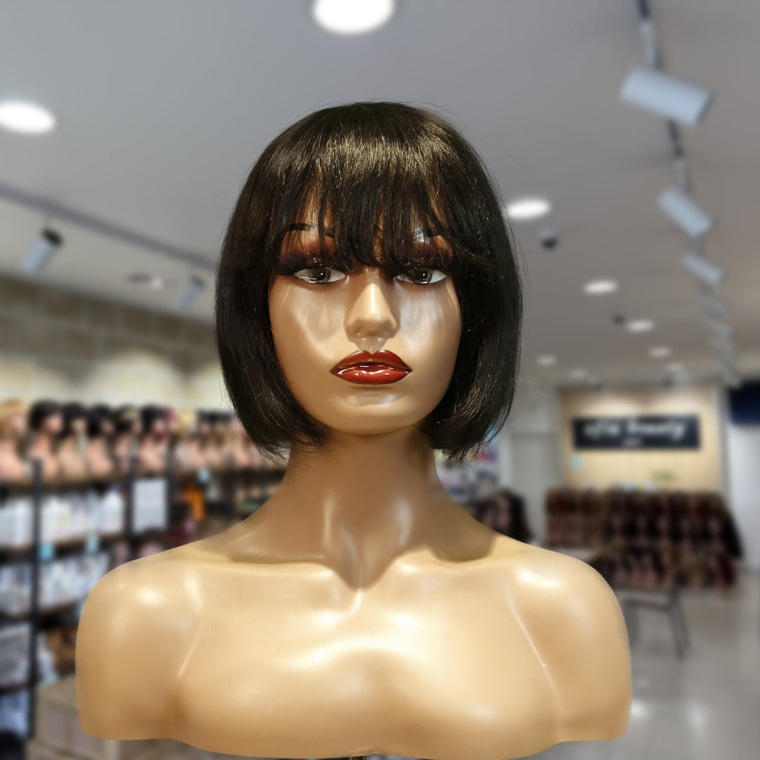 Christy V Machine-Made Black Wig Remy Hair TC027