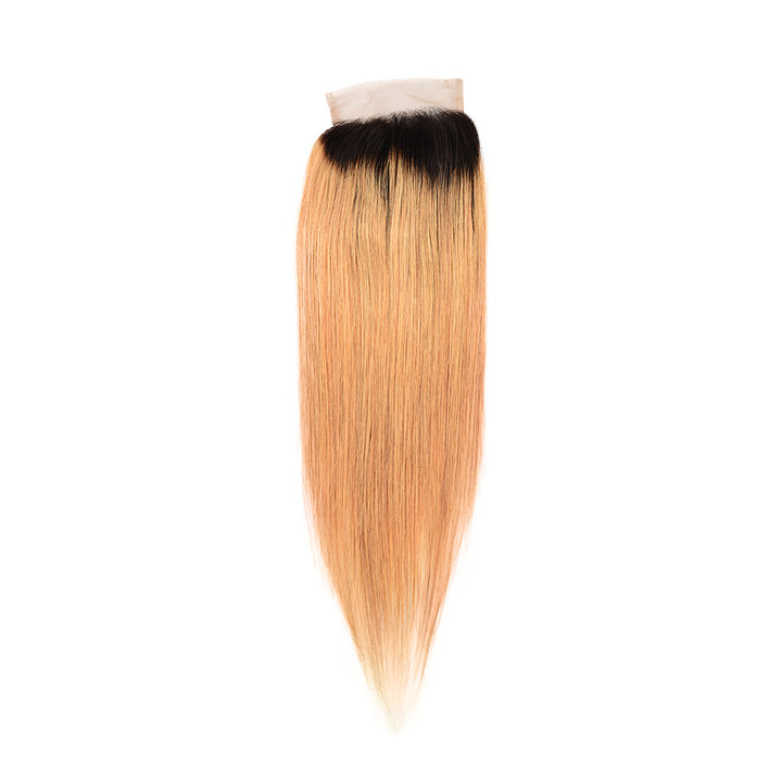 Christy V Remy Hair 4x4 Straight Closure 1b27