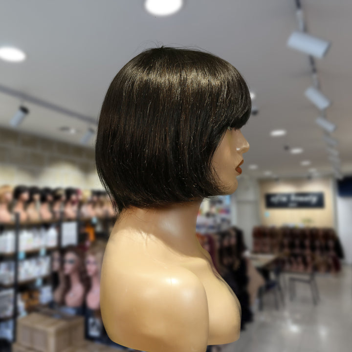 Christy V Machine-Made Black Wig Remy Hair H009