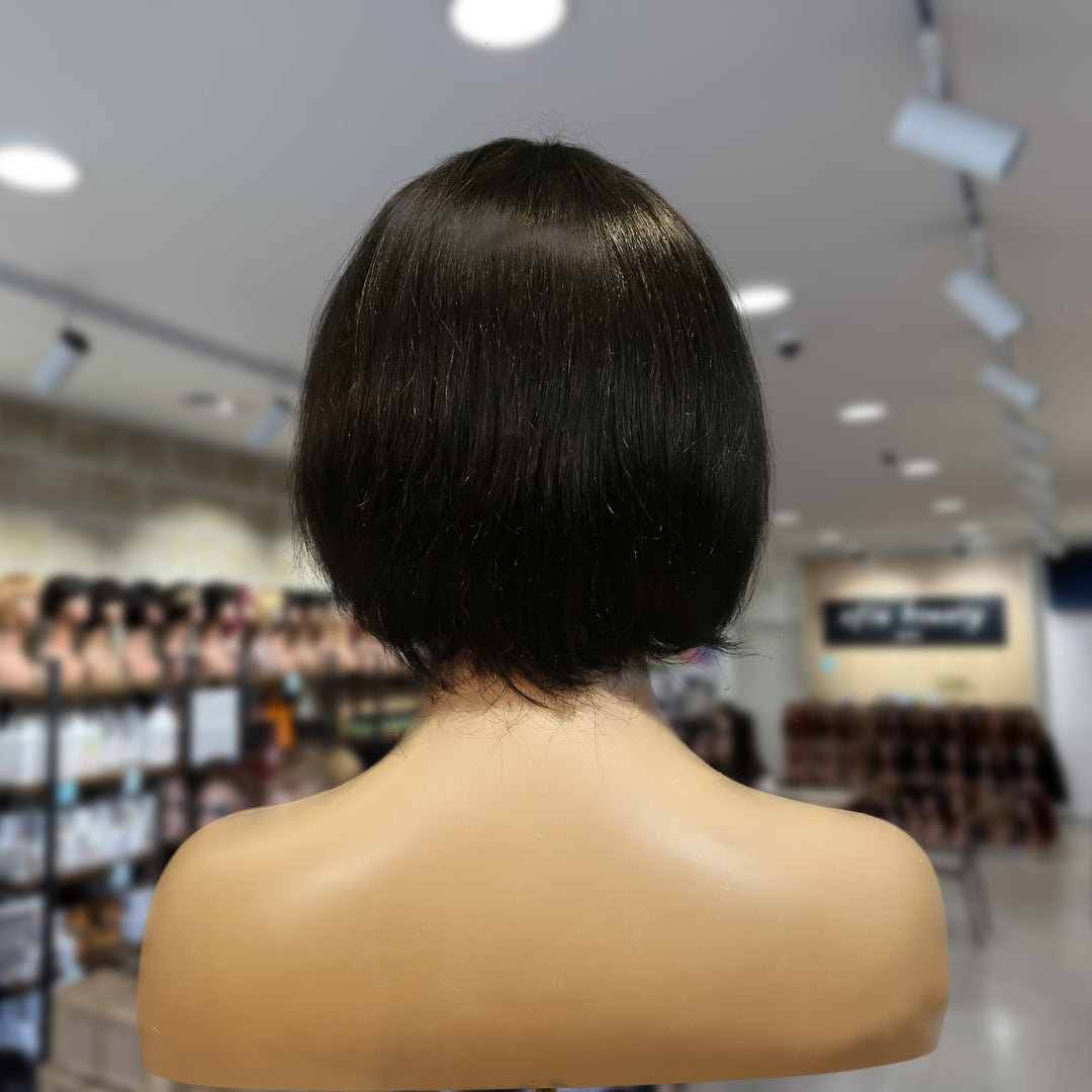 Christy V Machine-Made Black Wig Remy Hair H009