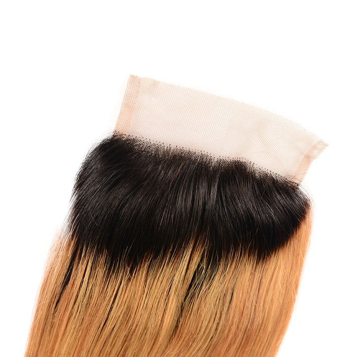 Christy V Remy Hair 4x4 Straight Closure 1b27
