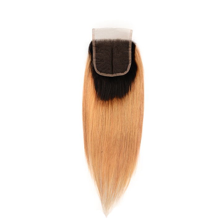 Christy V Remy Hair 4x4 Straight Closure 1b27