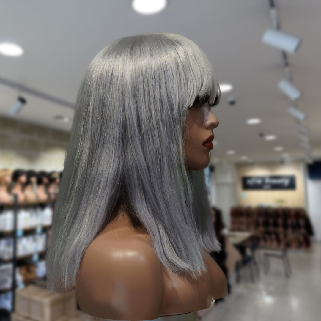 Christy V Machine-Made Gray Wig Remy Hair 12p