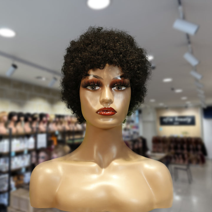 Christy V Machine-Made Black Wig Remy Hair H023