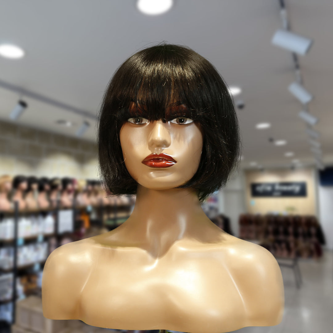 Christy V Machine-Made Black Wig Remy Hair H009