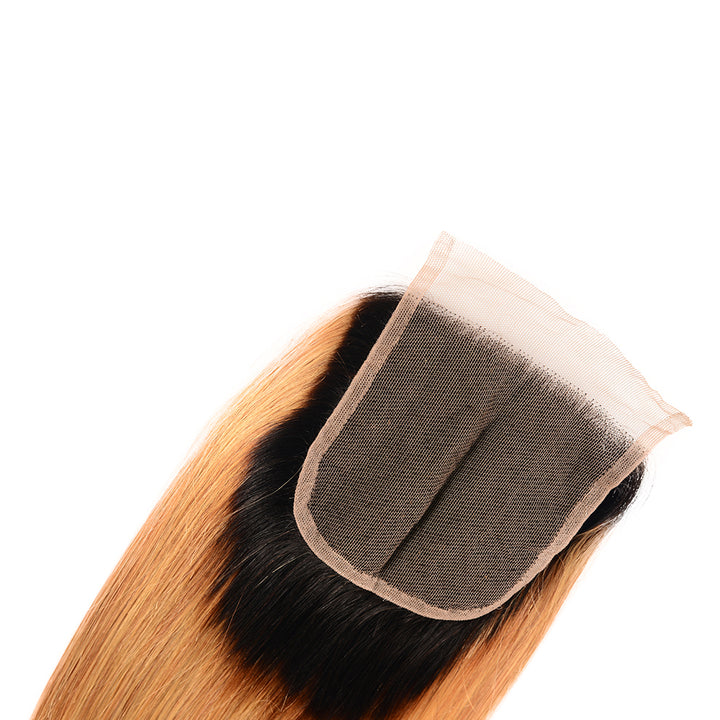 Christy V Remy Hair 4x4 Straight Closure 1b27