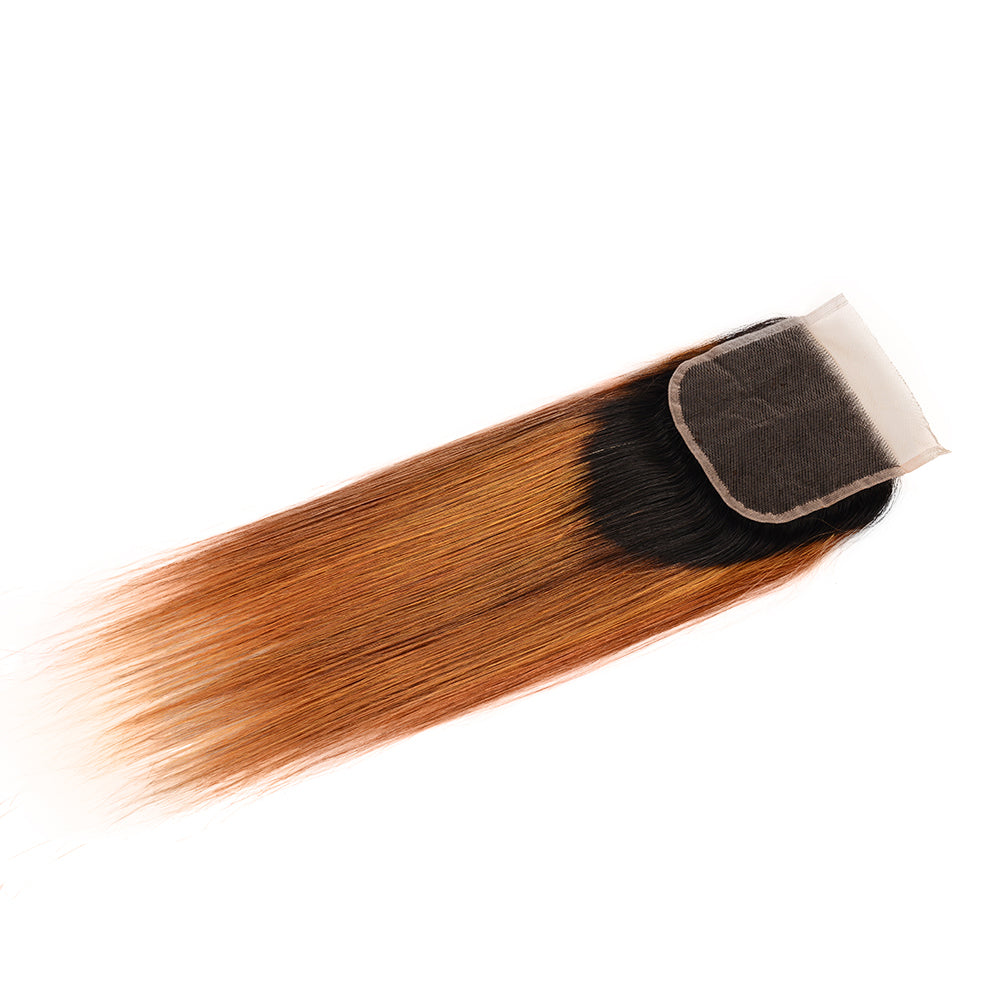 Christy V Remy Hair 4x4 Straight Closure 1b30