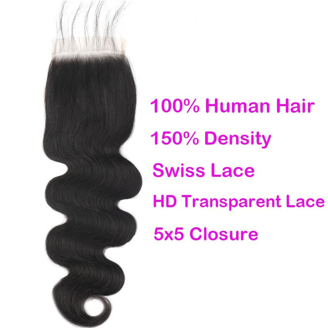 Christy V Remy Hair 5x5 Body Wave HD Closure