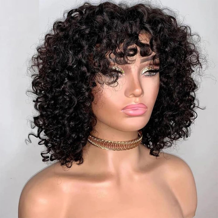 Christy V Machine-Made Black Wig Remy Hair TC002