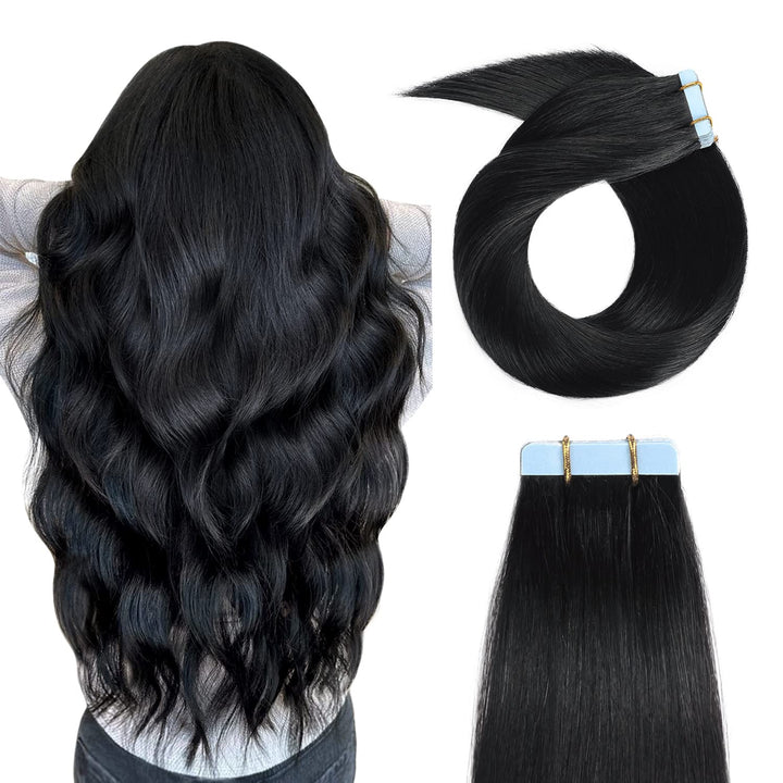Christy V Asian Raw Hair #1 Straight Tape In Hair Extensions