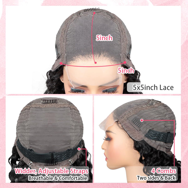 Perruque Bob sans dentelle Laos 8' | Perruque Bob naturelle sans dentelle 8 pouces