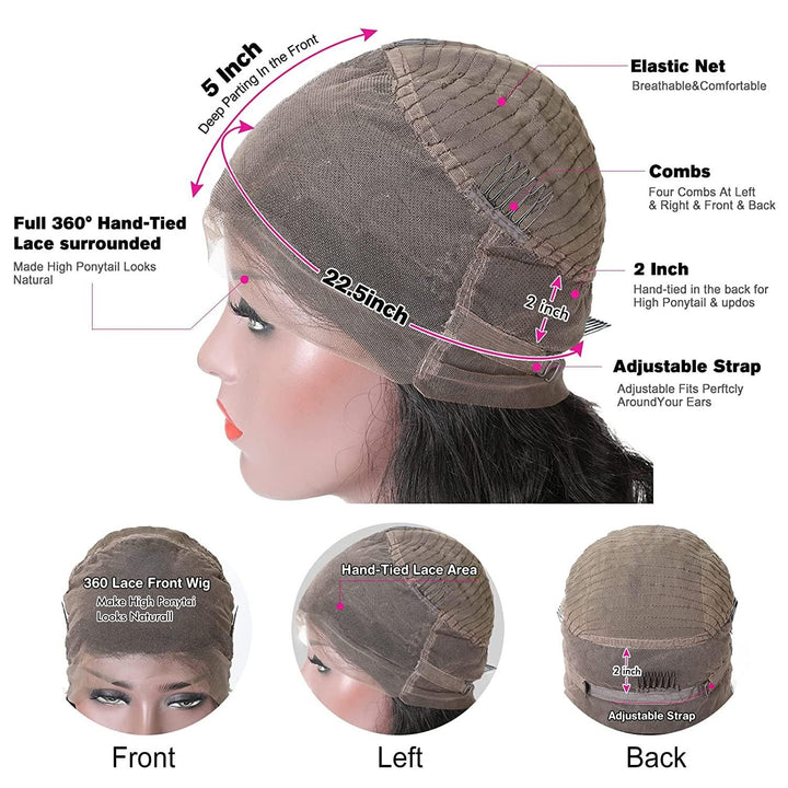 Christy V 360 Straight Lace Front Wig Remy Hair