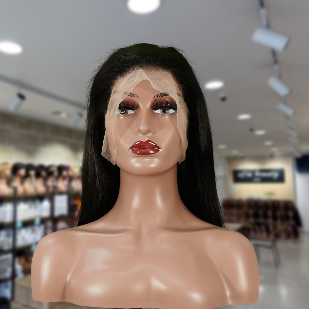 Christy V 13x4 Straight Bob Lace Front Wig Natural Black Asian Raw Hair