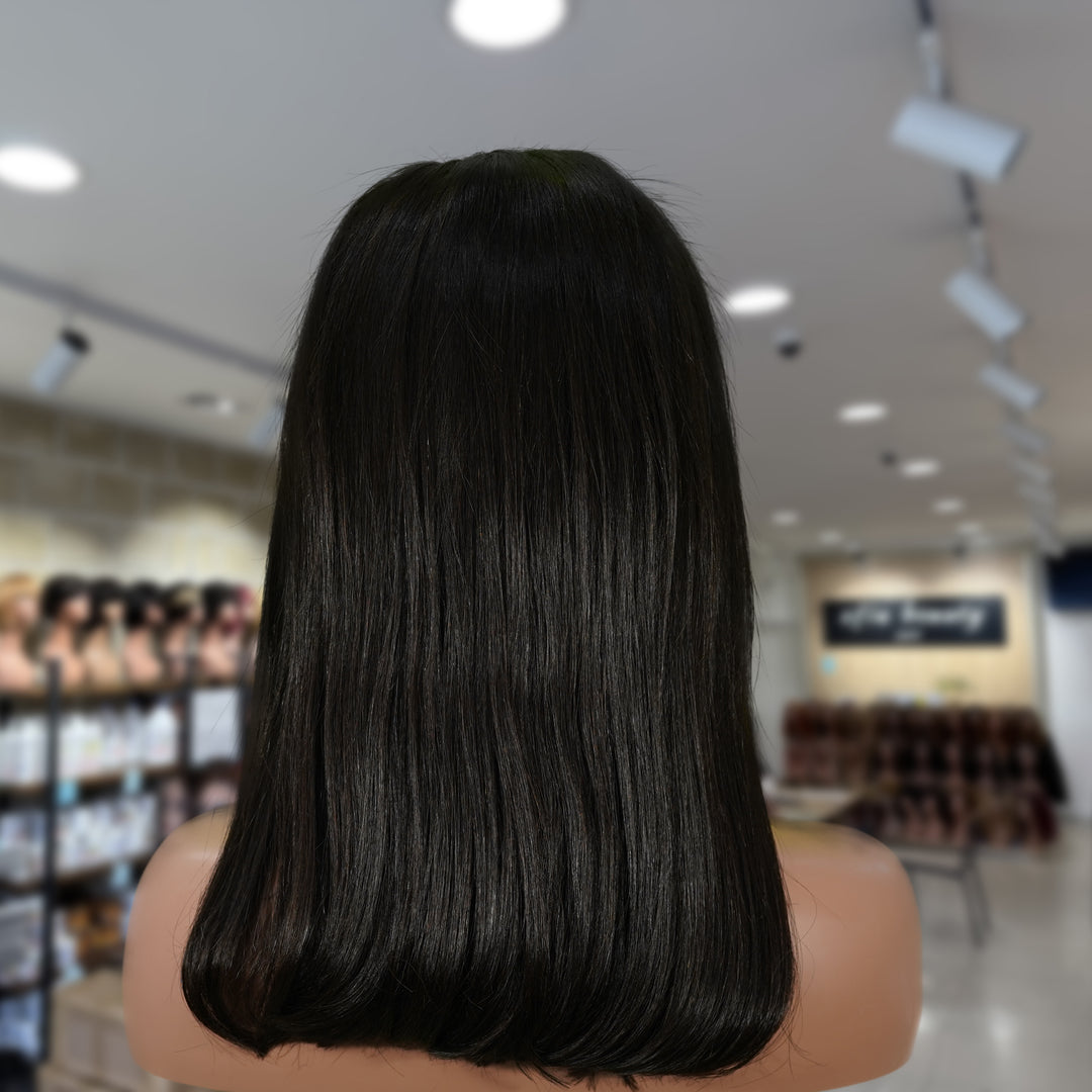 Christy V 13x4 Straight Bob Lace Front Wig Natural Black Asian Raw Hair