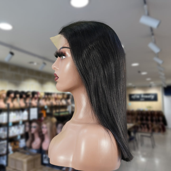 Perruque Bob sans dentelle Laos 8' | Perruque Bob naturelle sans dentelle 8 pouces