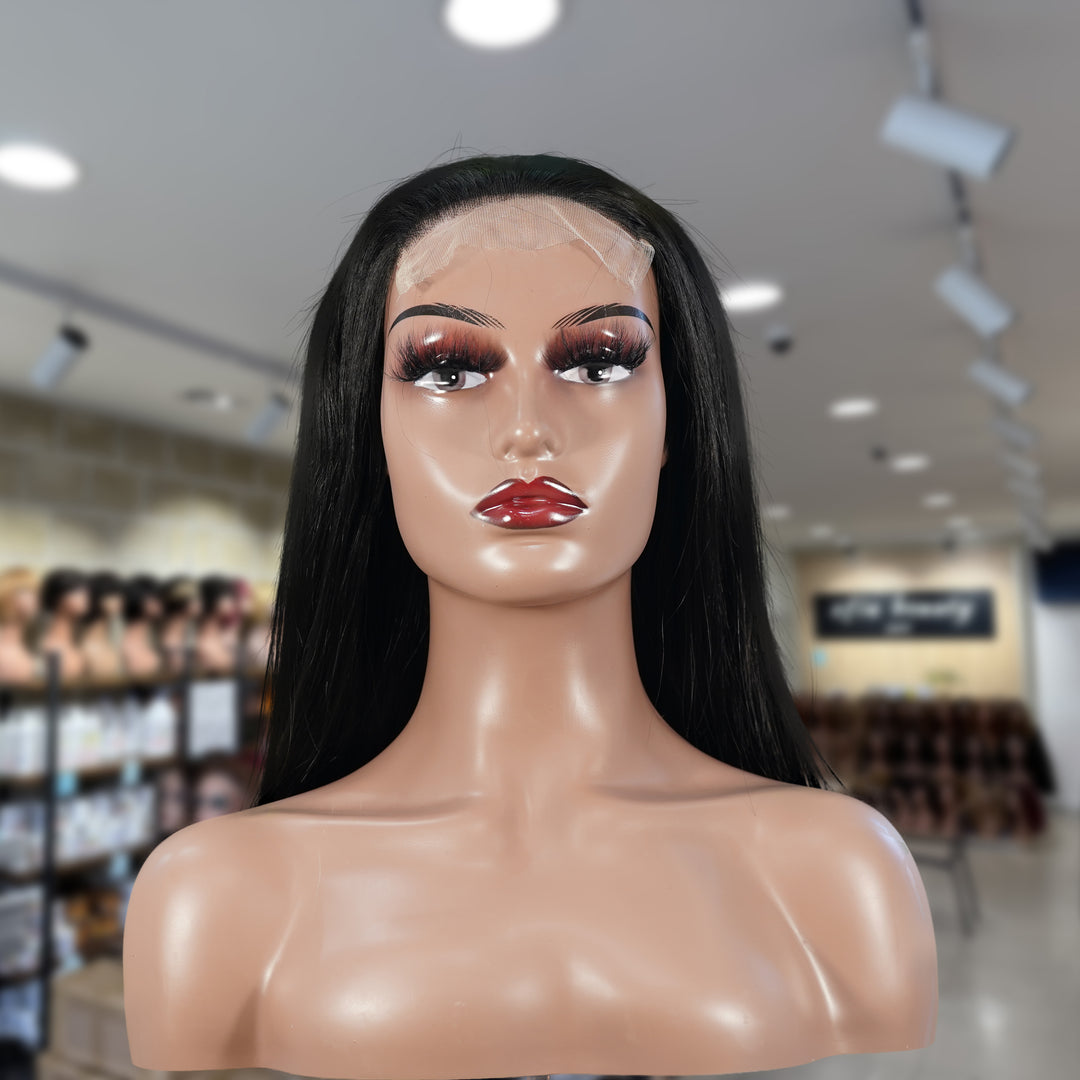 Christy V Natural Black Asian Raw Hair 5x5 HD Lace Closure Straight Bob Human Hair Wig