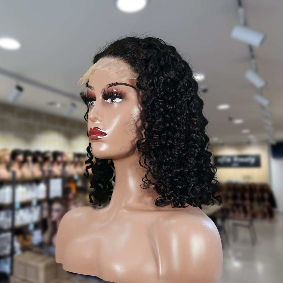 Perruque Bob sans dentelle Laos 8' | Perruque Bob naturelle sans dentelle 8 pouces