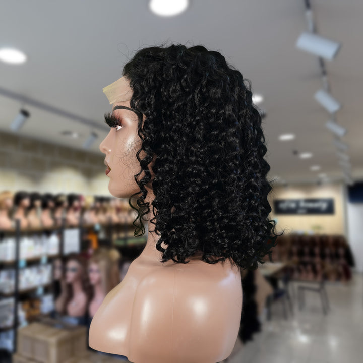 Perruque Bob sans dentelle Laos 8' | Perruque Bob naturelle sans dentelle 8 pouces