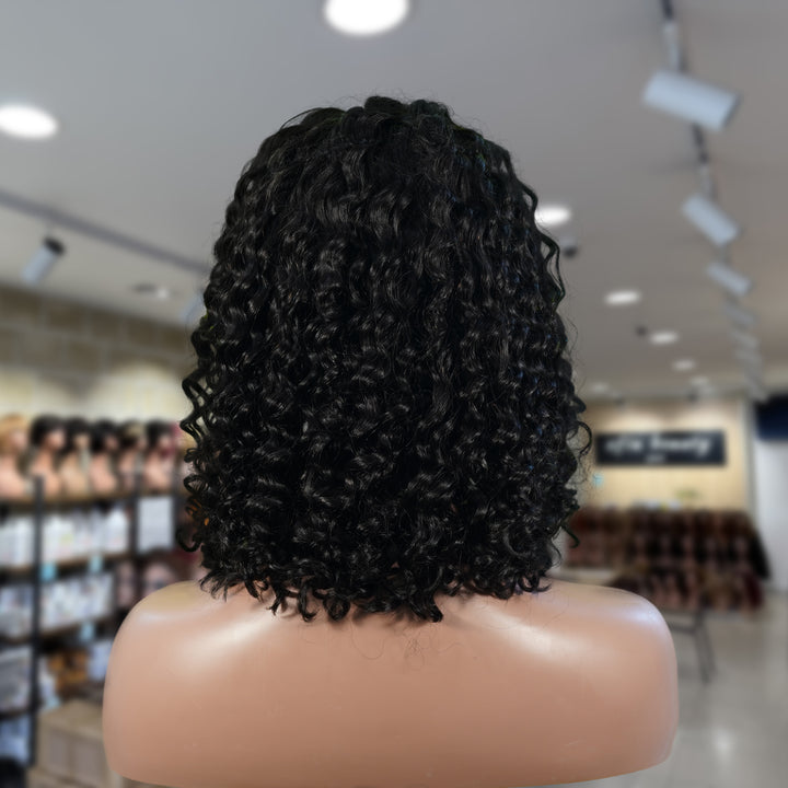 Perruque Bob sans dentelle Laos 8' | Perruque Bob naturelle sans dentelle 8 pouces