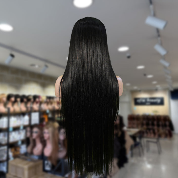 Christy V 13x4 Straight Lace Front Wig Natural Black Remy Hair
