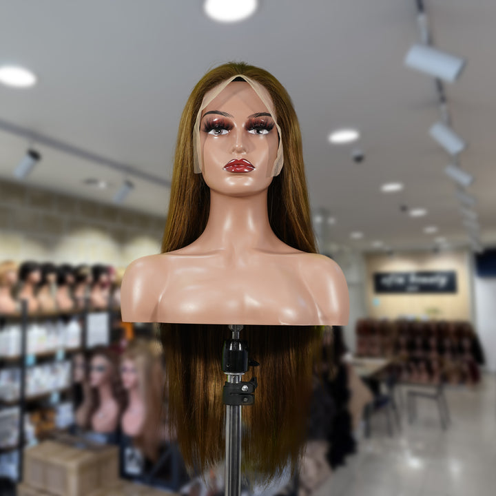 Christy V 13x4 Straight Lace Front Wig m4&27 Highlight Remy Hair 26 Inch