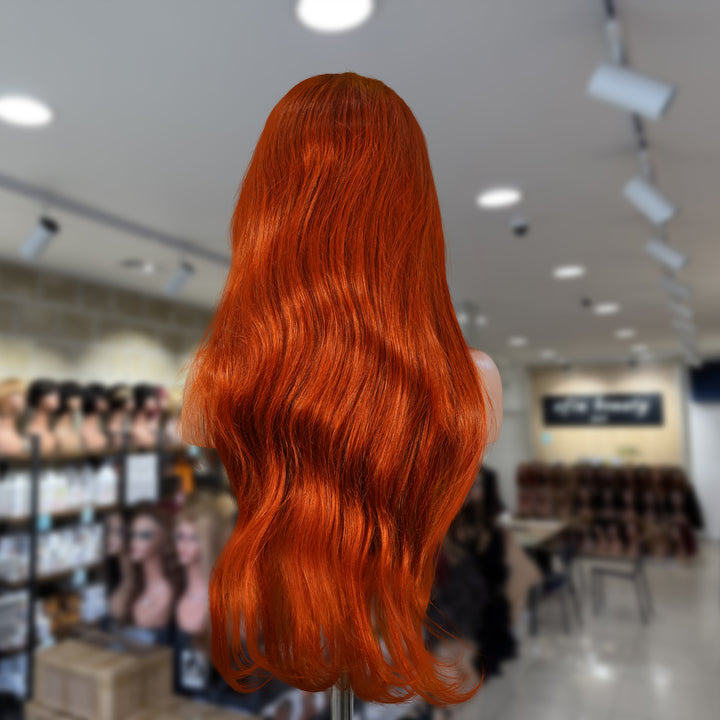 Christy V 13x4 Straight Lace Front Wig 350 Orange 26 Inch Remy Hair