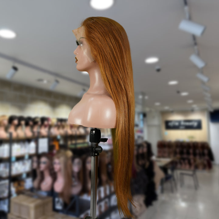 Christy V 13x4 Straight Lace Front Wig 30 Brown 26 Inch Remy Hair