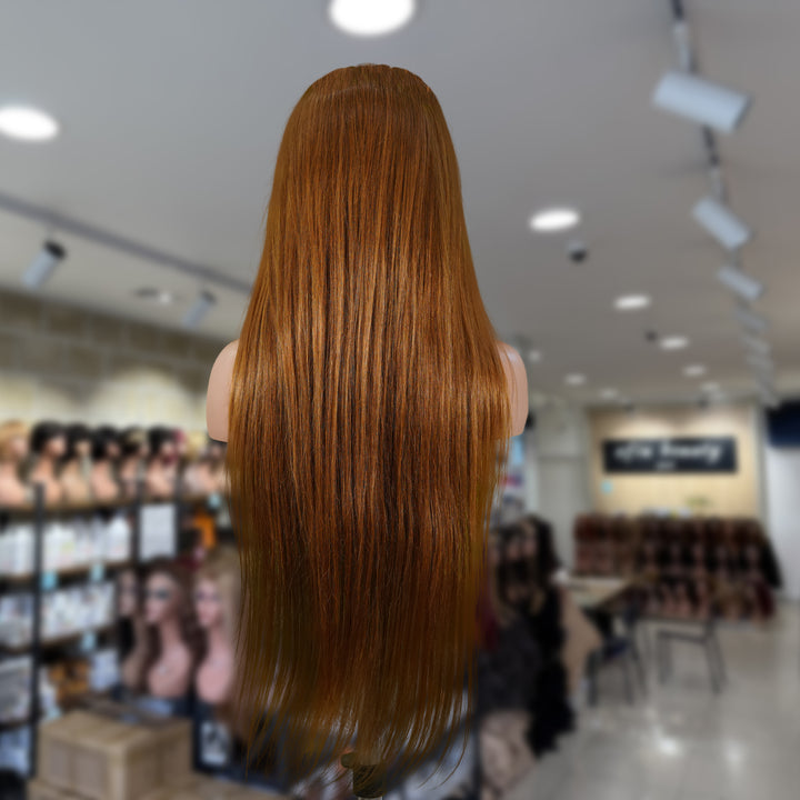 Christy V 13x4 Straight Lace Front Wig 30 Brown 26 Inch Remy Hair