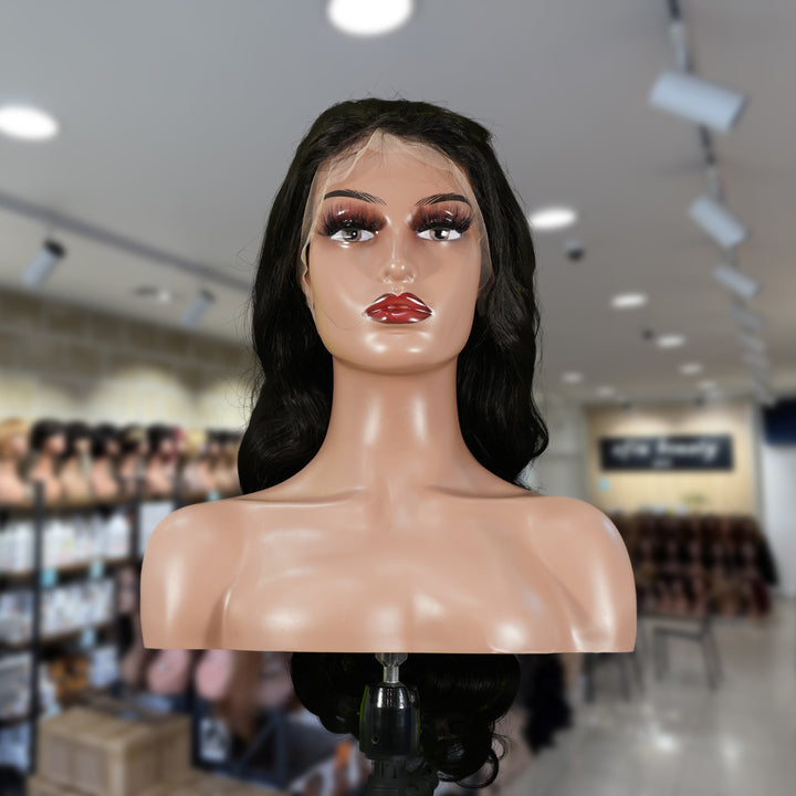 Christy V 13x4 Body Wave Lace Front Wig Natural Black Remy Hair