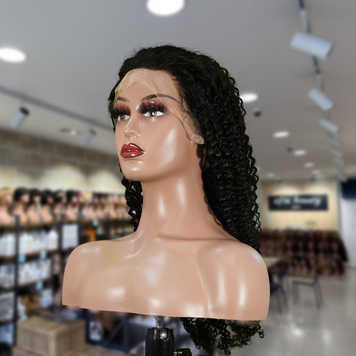 Christy V 13x4 Kinky Curly Lace Front Wig Natural Black Remy Hair